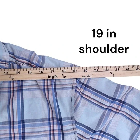 KAVU Mens Large Blue Plaid Short Sleeve Button‎ Up Outdoor Casual Shirt - Picture 14 of 16